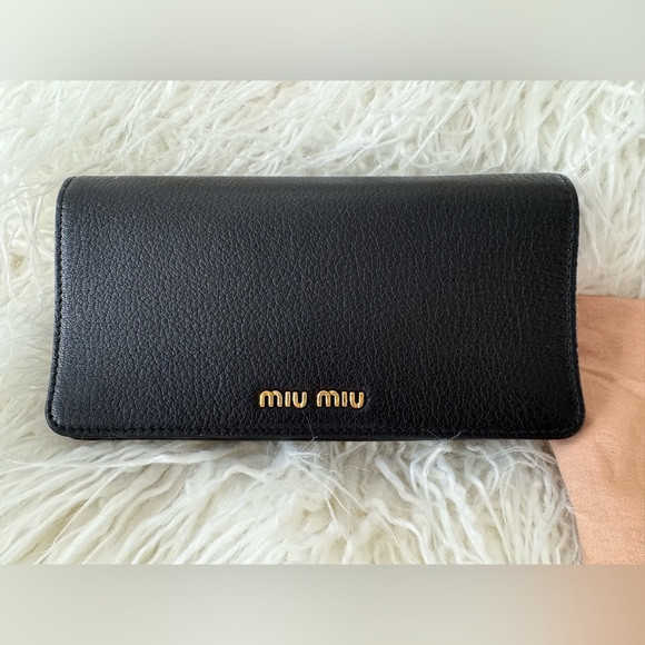 Miu Miu Madras Nero Black Leather Clutch Crossbody 5ZH044 - Picture 2 of 8
